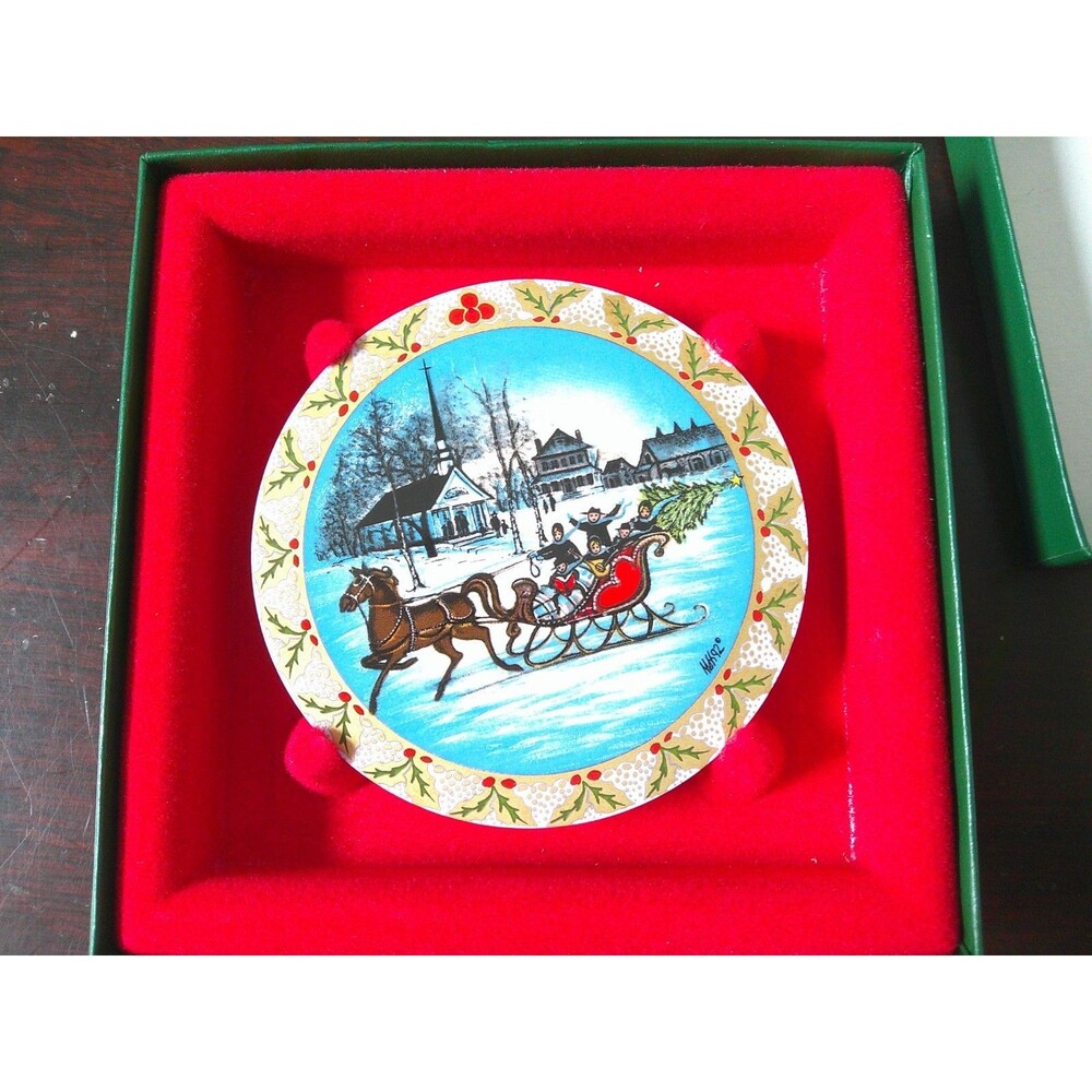 P. Buckley Moss The Sleigh Ride Porcelain  Ornament  1992 #2164/5000
